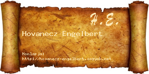 Hovanecz Engelbert névjegykártya